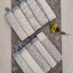 شال پلیسه نخی منگوله دار(30861)