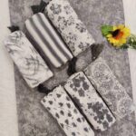 شال پلیسه طوسی سفید (30922)