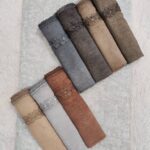 شال حریر ابریشم لبه گیپور (30930)