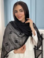شال حریر شیفون گلدوزی وارداتی (30973) - Image 7