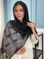شال حریر شیفون گلدوزی وارداتی (30973) - Image 10