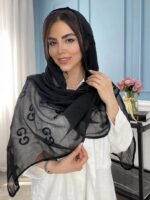شال حریر شیفون گلدوزی وارداتی (30973) - Image 4