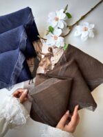 شال پلیسه لبه گیپور وارداتی (30983)