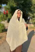 شال حریر لبه پروانه (31139) - Image 11