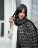 شال حریر مشکی وارداتی (31168) - Image 10