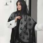 شال حریر مشکی وارداتی (31168)