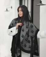 شال حریر مشکی وارداتی (31168)