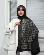 شال حریر مشکی وارداتی (31168) - Image 6